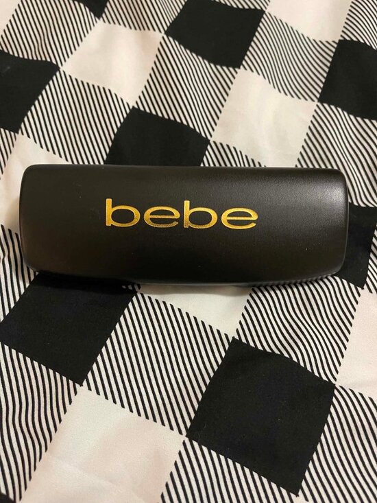 bebe Accessories - LIKE NEW Bebe Black Hard Shell Sunglasses Glasses Case Gold Logo 5"